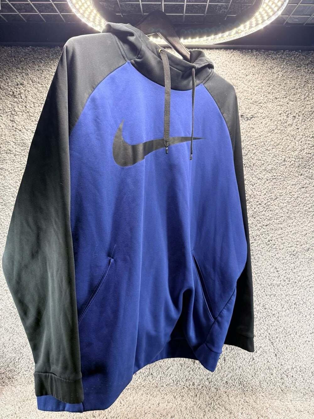 Nike Dri-Fit Pullover Hoodie Blue Black Size XXL